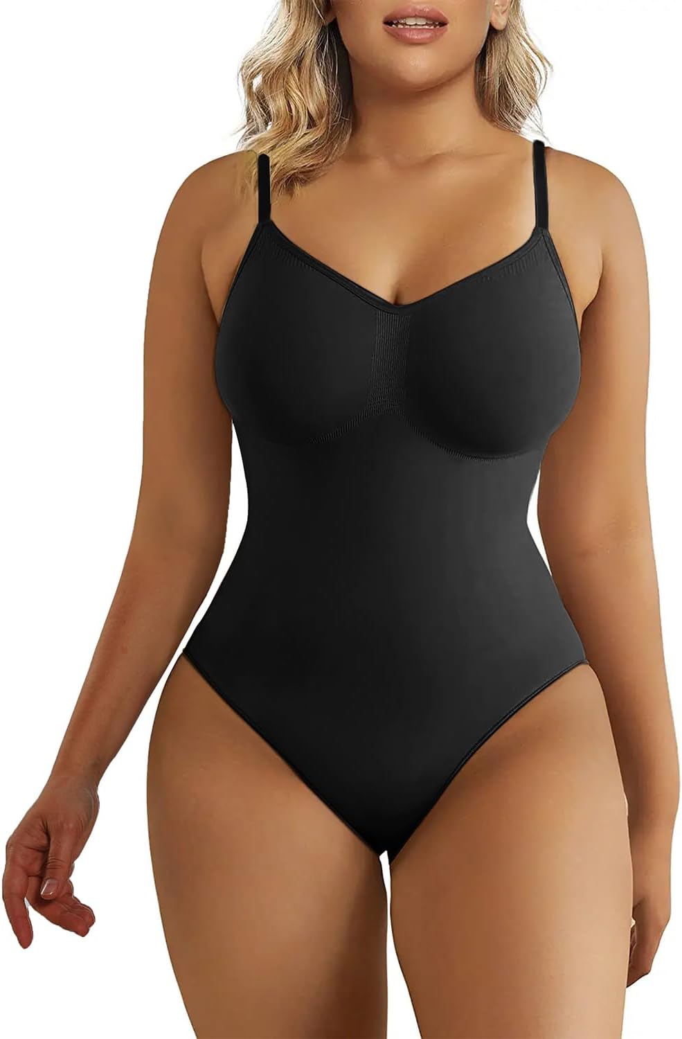 SHAPERX Women's Seamless Shapewear Bodysuit Tummy Control Body Shaper Waist Snatching Body Suit