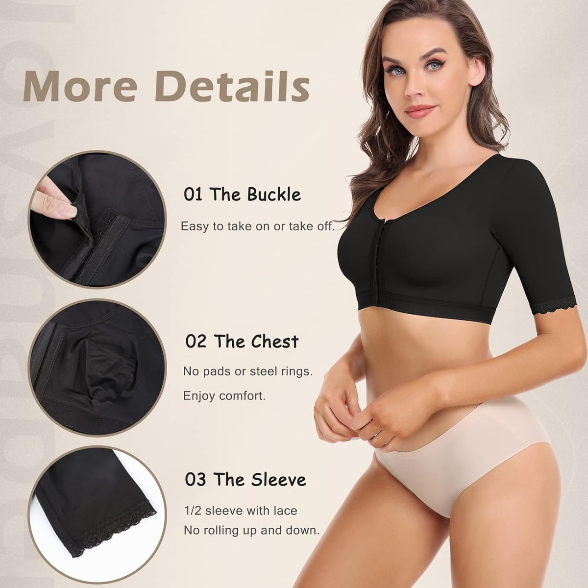 JOYSHAPER Upper Arm Shapers for Women Compression Sleeves Shapewear Crop Top Slimming Arm Slimmer Vest