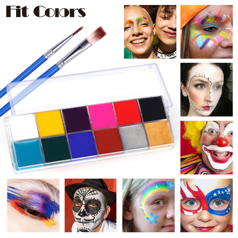 Fit Colors 12 Colors Face Color Water Soluble Body Paint Halloween Masquerade Makeup