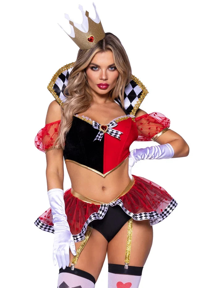 Wicked Wonderland Queen of Hearts 3-Piece Costume by Leg Avenue